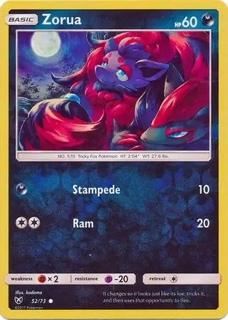 Shining Legends Zorua #52/73 reverse holo